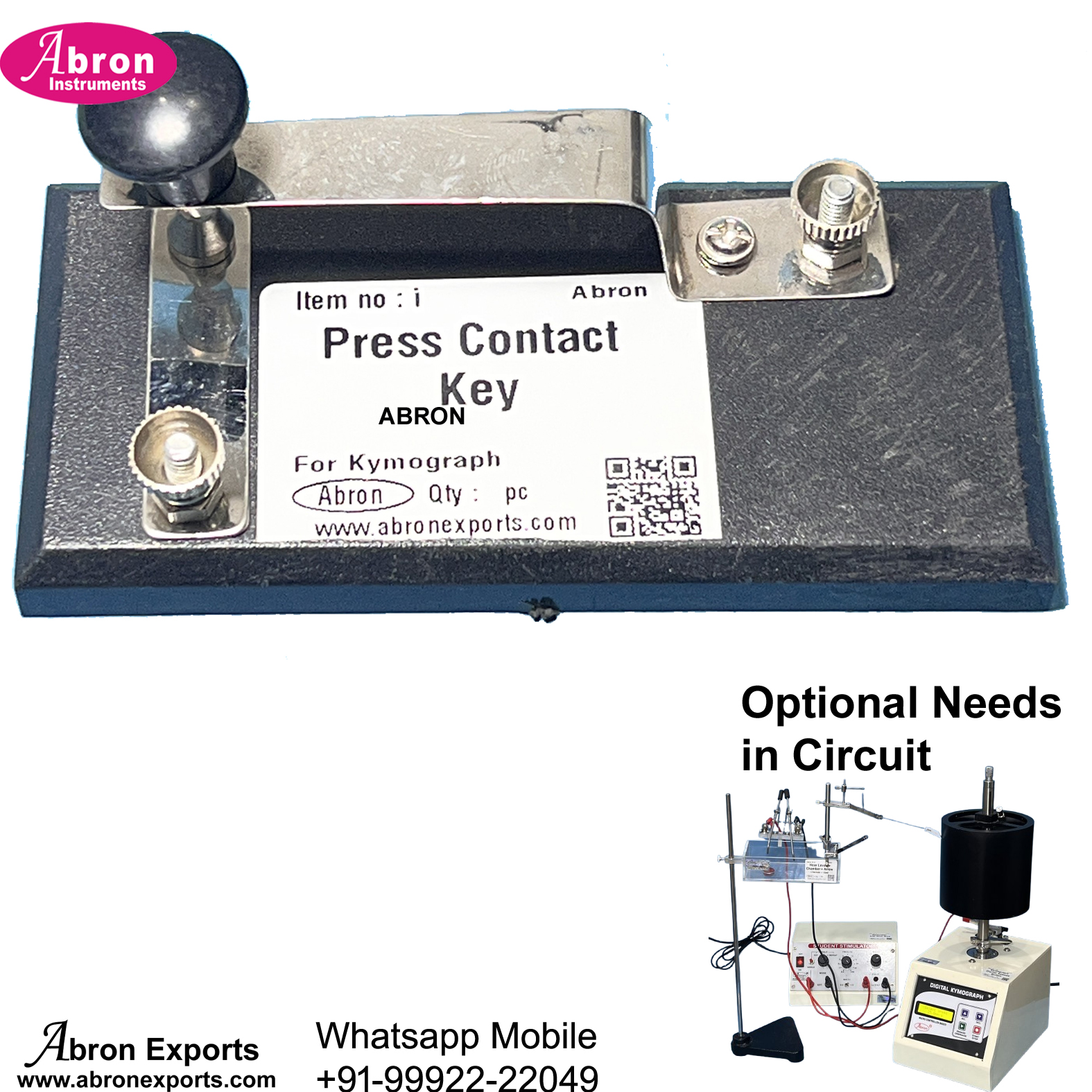 Pharmacy Kymograph Spare Press Contact Key With Terminals Connecting for Stimulator Pharmacology 5pc Abron AB-2550PK 